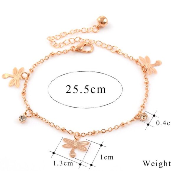 Sweet Simple Dragonfly Shape Anklets Chain - Picture 2 of 5